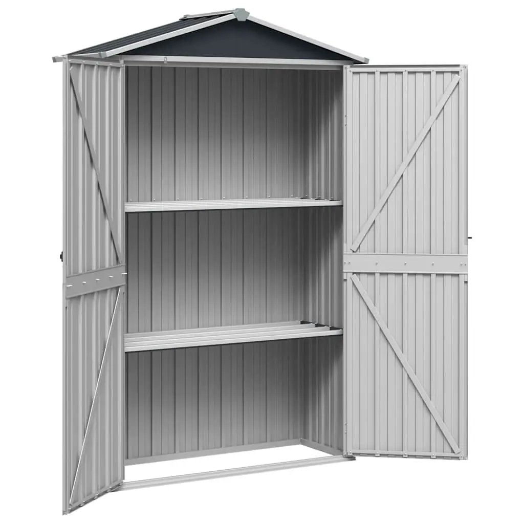 Garden Shed Anthracite Galvanised Steel 116x45x175 cm Outdoor Storage