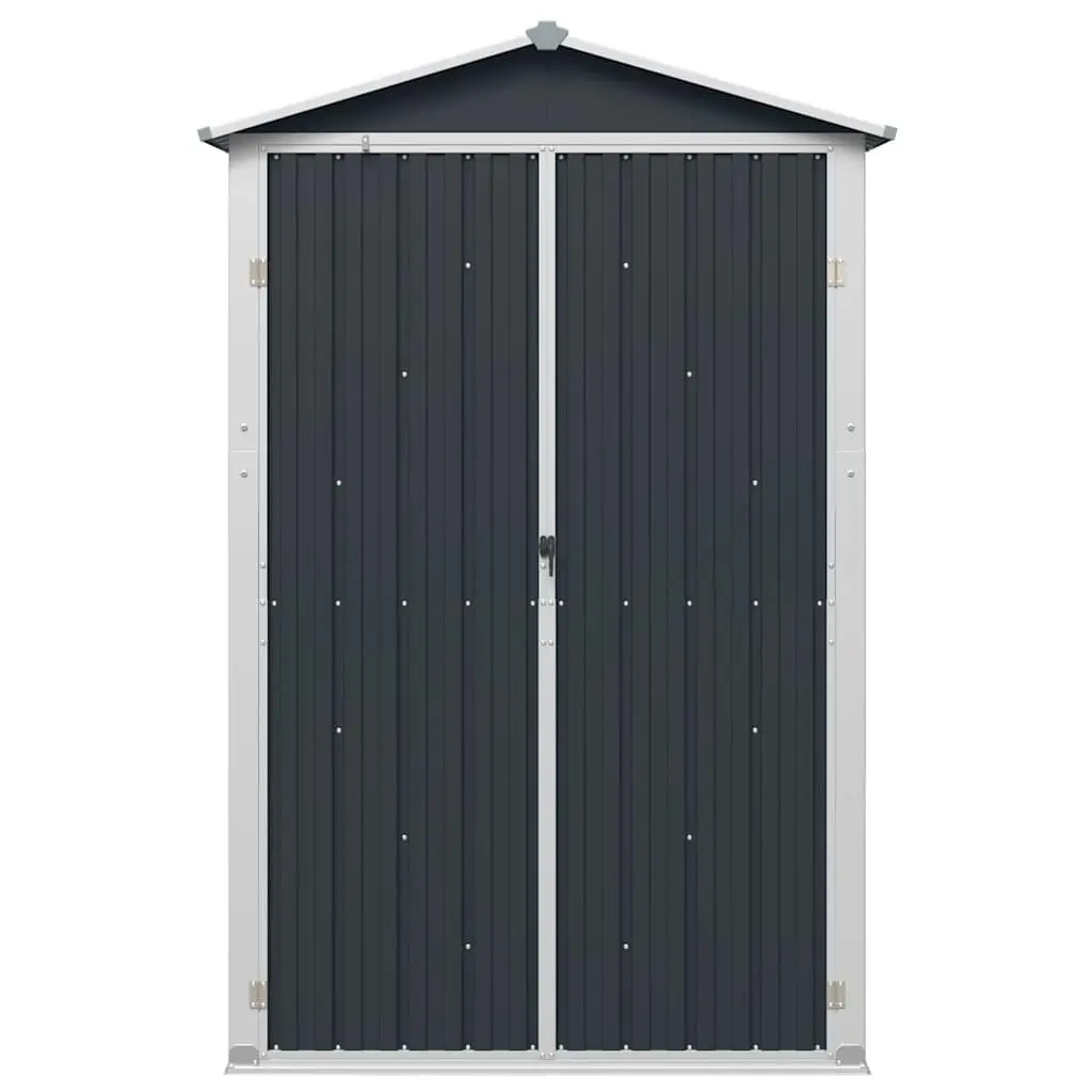 Garden Shed Anthracite Galvanised Steel 116x45x175 cm Outdoor Storage