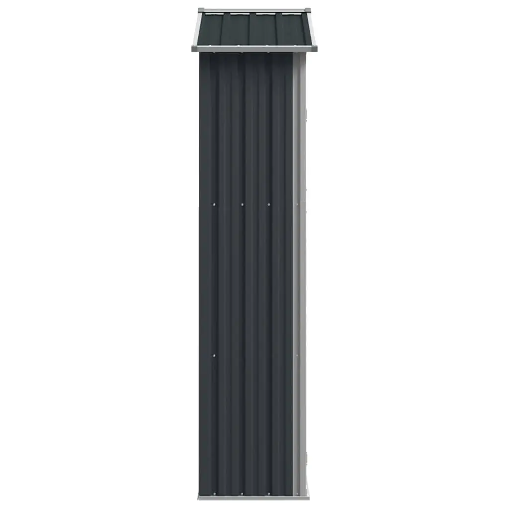 Garden Shed Anthracite Galvanised Steel 116x45x175 cm Outdoor Storage