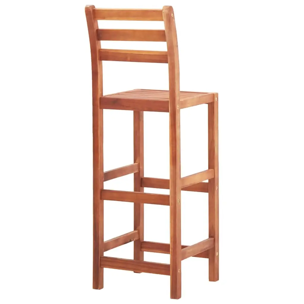 Bar Stools Solid Acacia Wood Outdoor Kitchen Dining Seating Set 2 pcs
