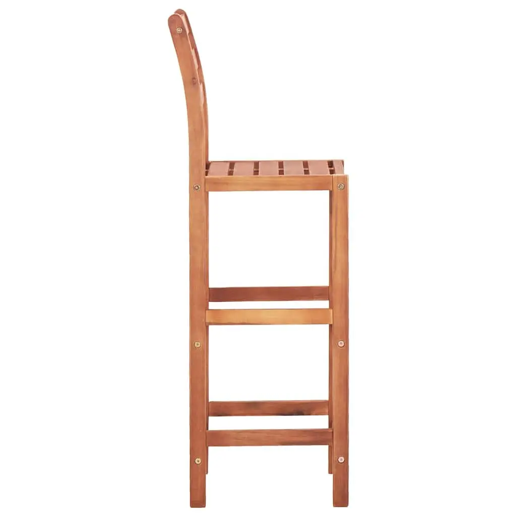 Bar Stools Solid Acacia Wood Outdoor Kitchen Dining Seating Set 2 pcs