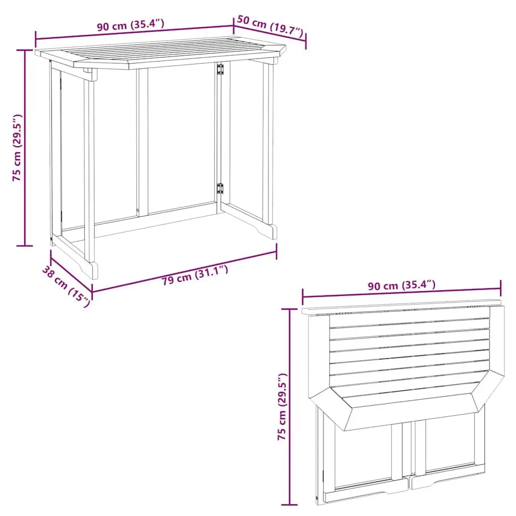 Folding Balcony Table
