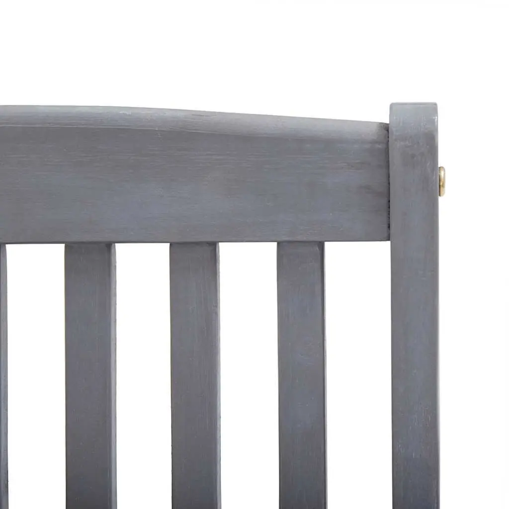 Folding Chairs Grey Solid Acacia Wood Outdoor Dining Set 2 Pcs