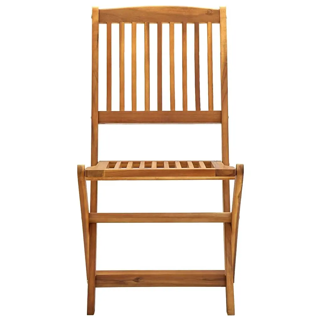 Outdoor Folding Chairs 4 Pieces Brown Garden Patio Seating Wooden Dining Set