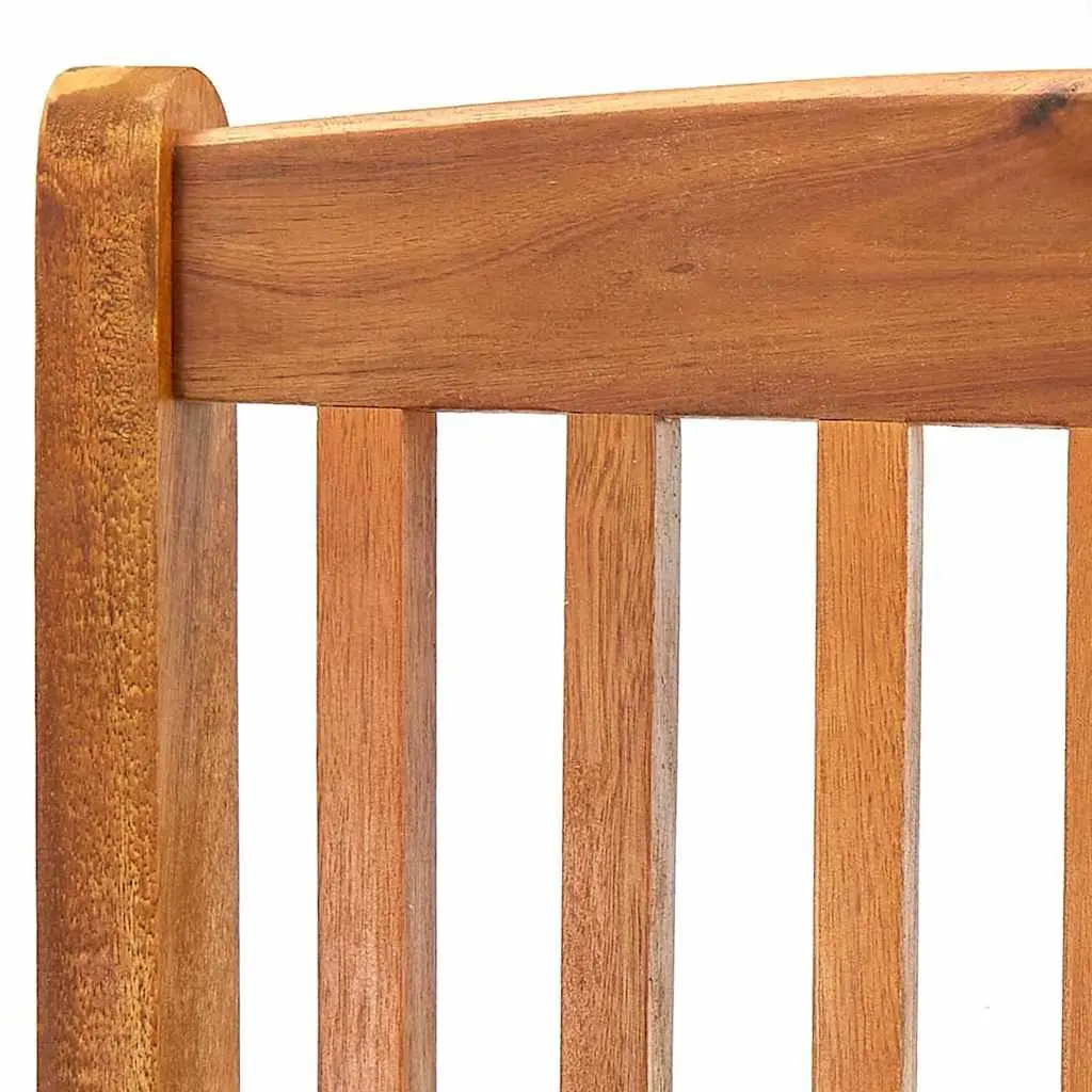 Outdoor Folding Chairs 4 Pieces Brown Garden Patio Seating Wooden Dining Set