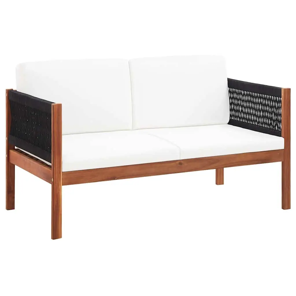 4 Piece Garden Lounge Set Acacia Wood Outdoor Furniture Chairs Sofa Coffee Table