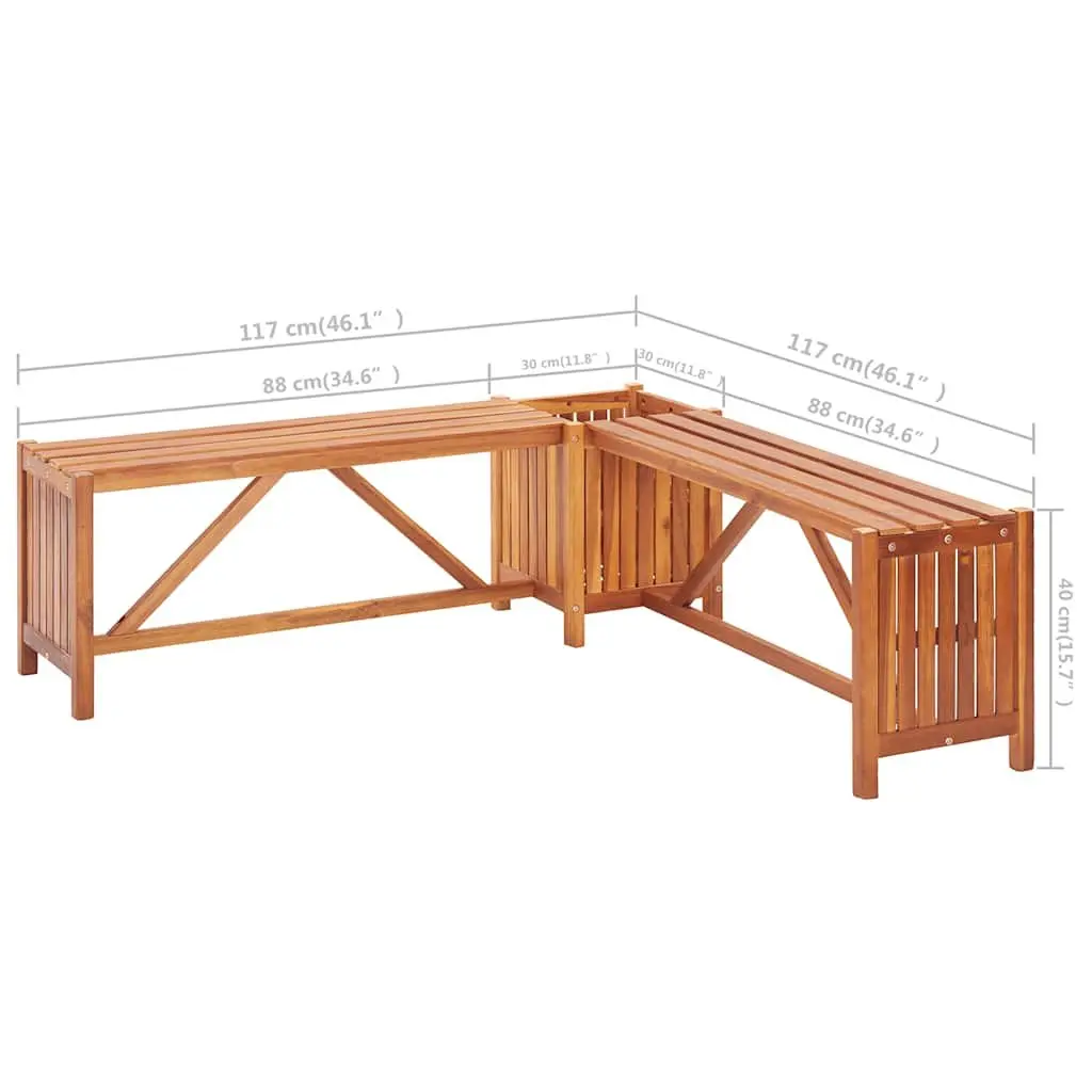 Garden Bench with Planter Box