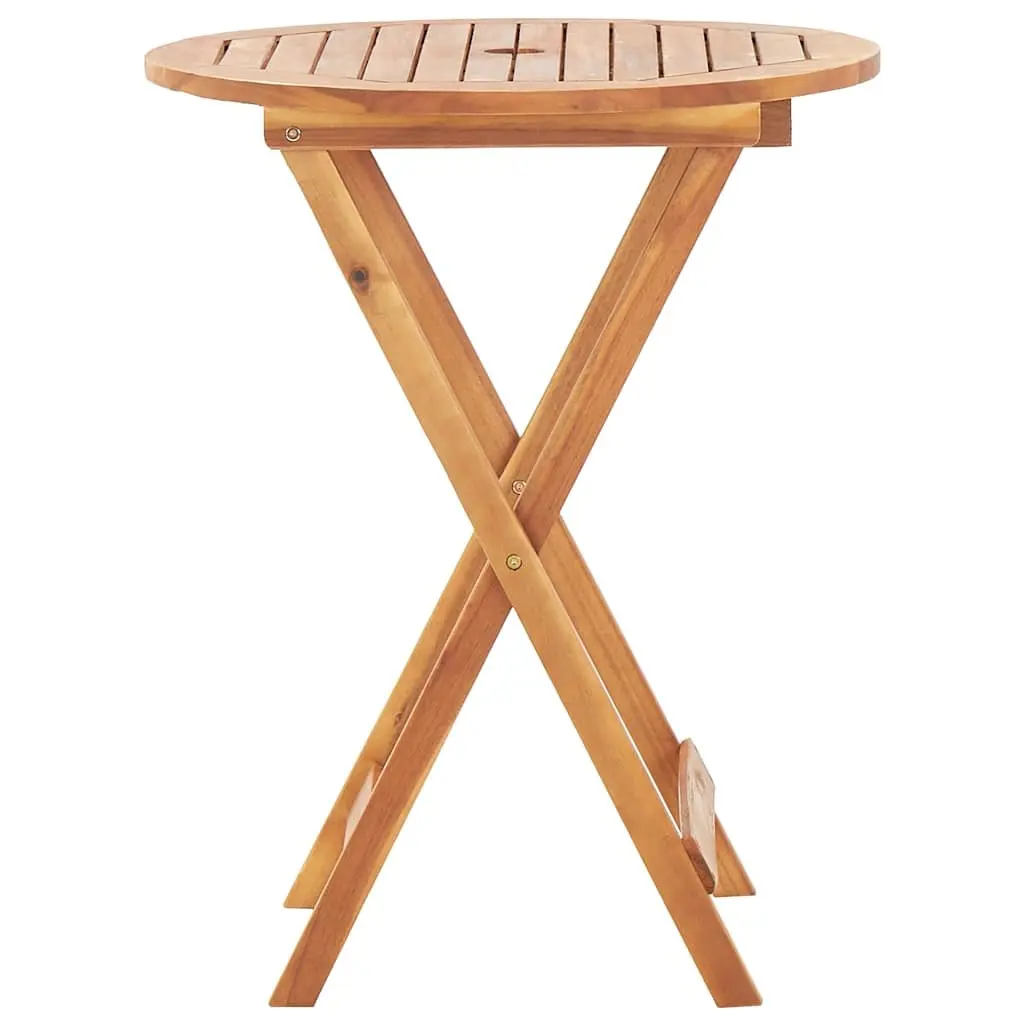 Folding Garden Dining Table Weather-resistant Brown Acacia Wood 60x75cm