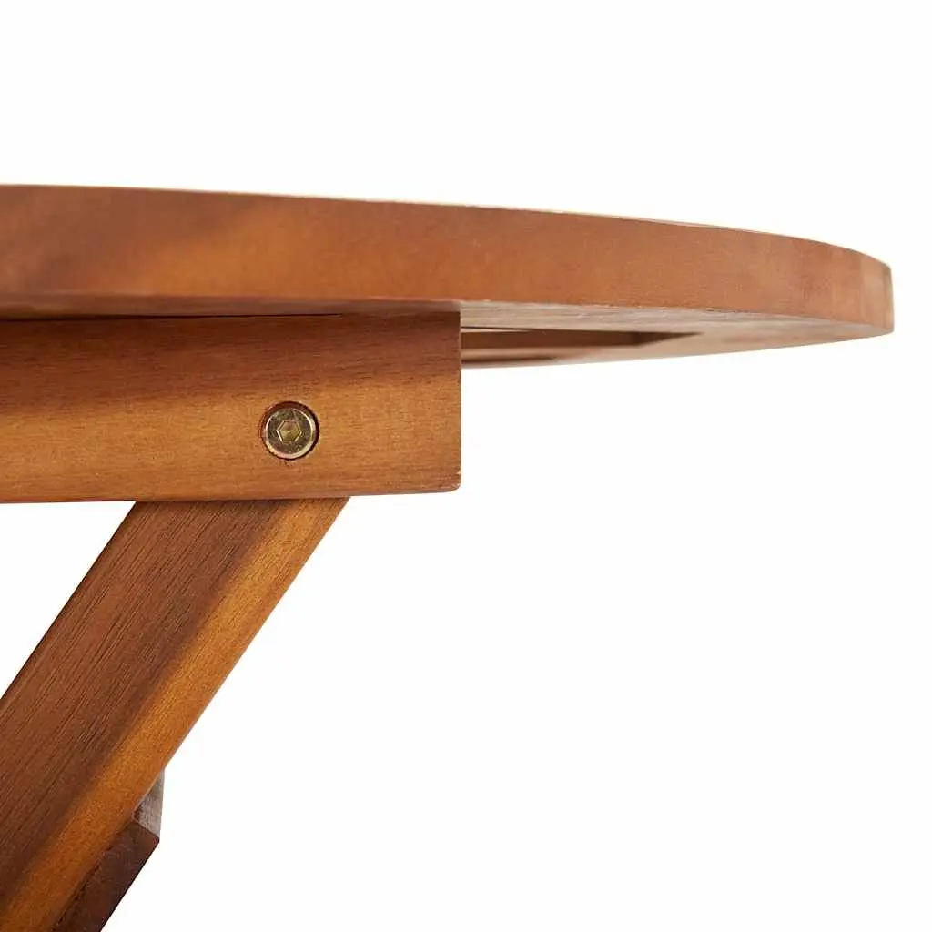 Folding Garden Dining Table Weather-resistant Brown Acacia Wood 60x75cm