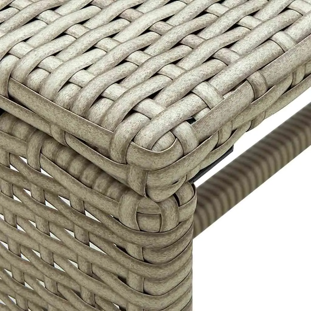 Coffee Table Beige Outdoor Garden Patio Poly Rattan Furniture Accent Leisure