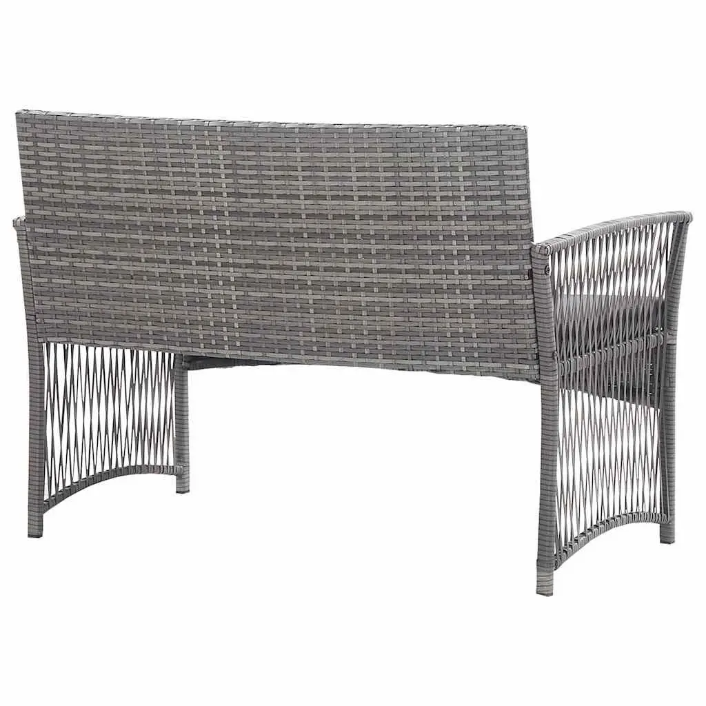 Garden Lounge Set Rattan Outdoor Furniture 4 Piece Patio Sofa Bench Chairs Table