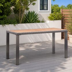 Create Your Outdoor Oasis with a Rattan and Wood Table