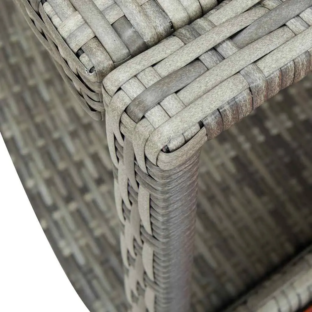 Hot Tub Surround Grey Poly Rattan Outdoor Storage Organiser