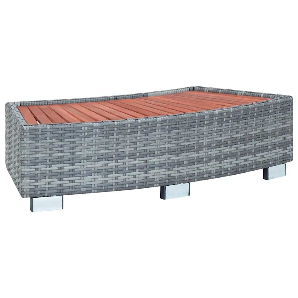 Spa Step Grey Poly Rattan Hot Tub Access Pool Ladder 92 x 45 x 25 cm