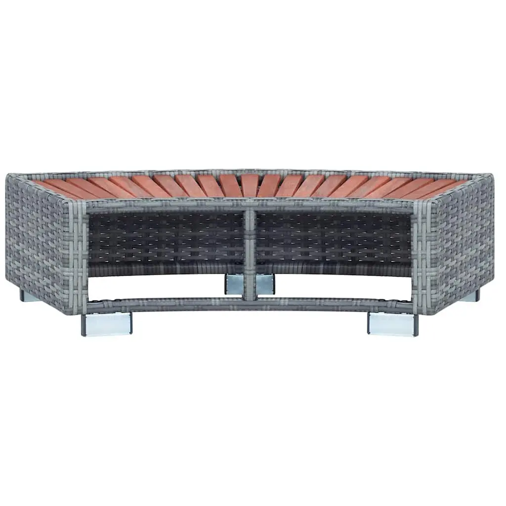 Spa Step Grey Poly Rattan Hot Tub Access Pool Ladder 92 x 45 x 25 cm