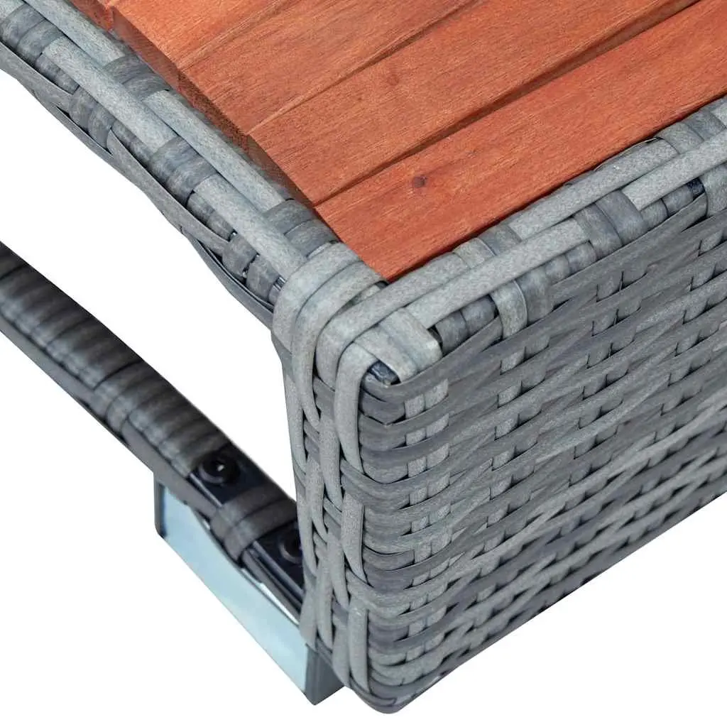 Spa Step Grey Poly Rattan Hot Tub Access Pool Ladder 92 x 45 x 25 cm