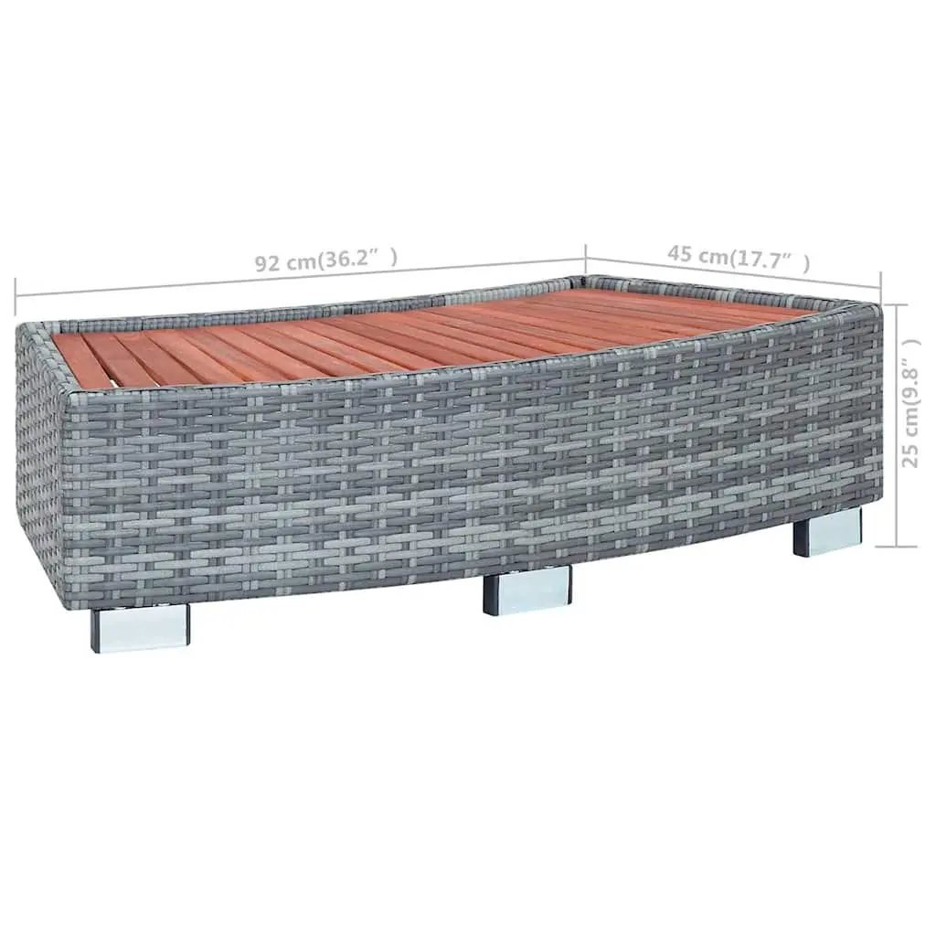 Spa Step Grey Poly Rattan Hot Tub Access Pool Ladder 92 x 45 x 25 cm