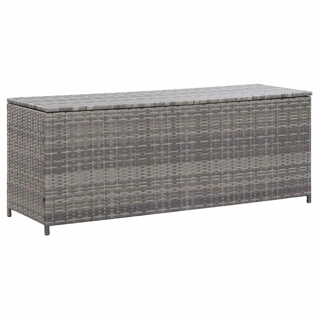 Garden Storage Box Grey 150x50x60cm Outdoor Rattan Chest Bench Furniture