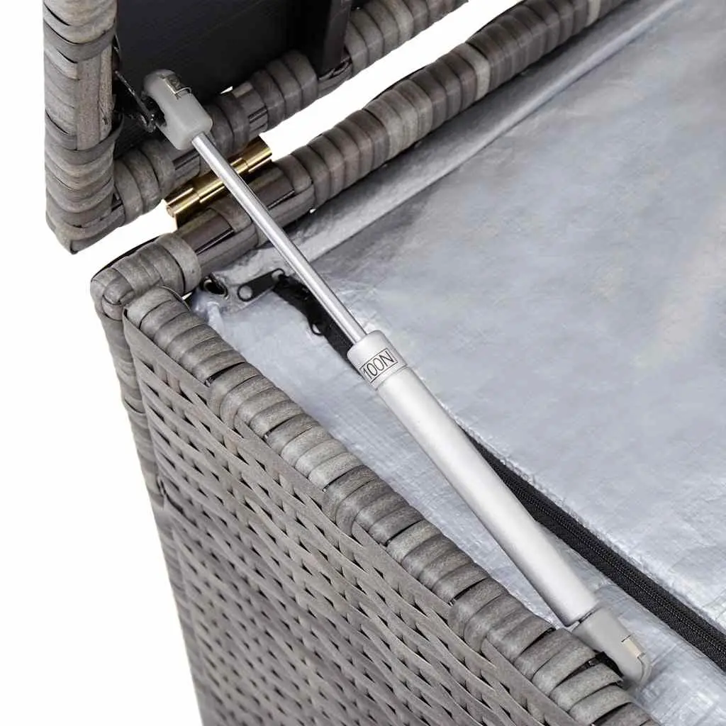 Garden Storage Box Grey 150x50x60cm Outdoor Rattan Chest Bench Furniture