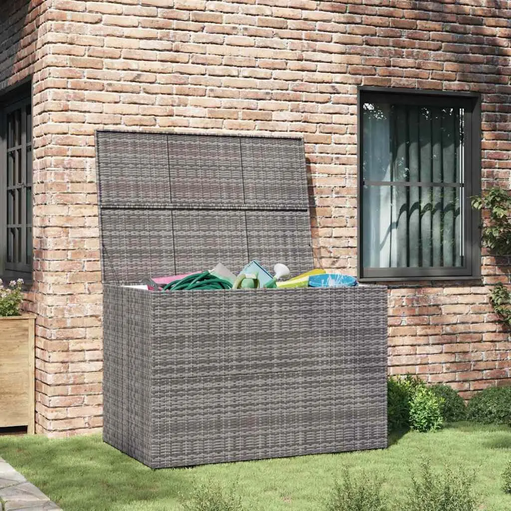 Outdoor Storage Box Grey Poly Rattan Weather-resistant 150 x 100 x 100 cm