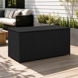 Your Ideal Garden Storage Box 100x50x50cm Black Rattan