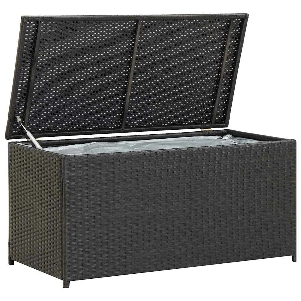 Outdoor Storage Box Poly Rattan 100x50x50cm Weather Resistant Black