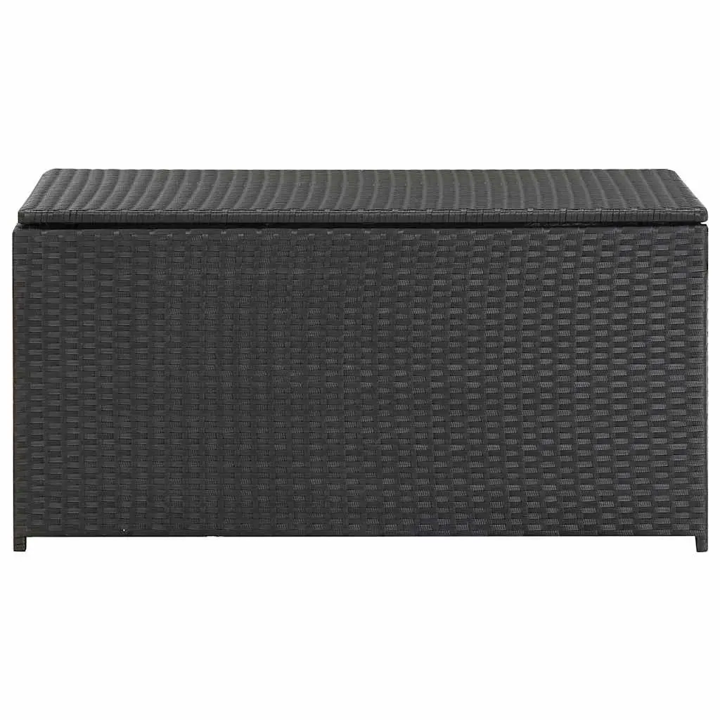 Outdoor Storage Box Poly Rattan 100x50x50cm Weather Resistant Black