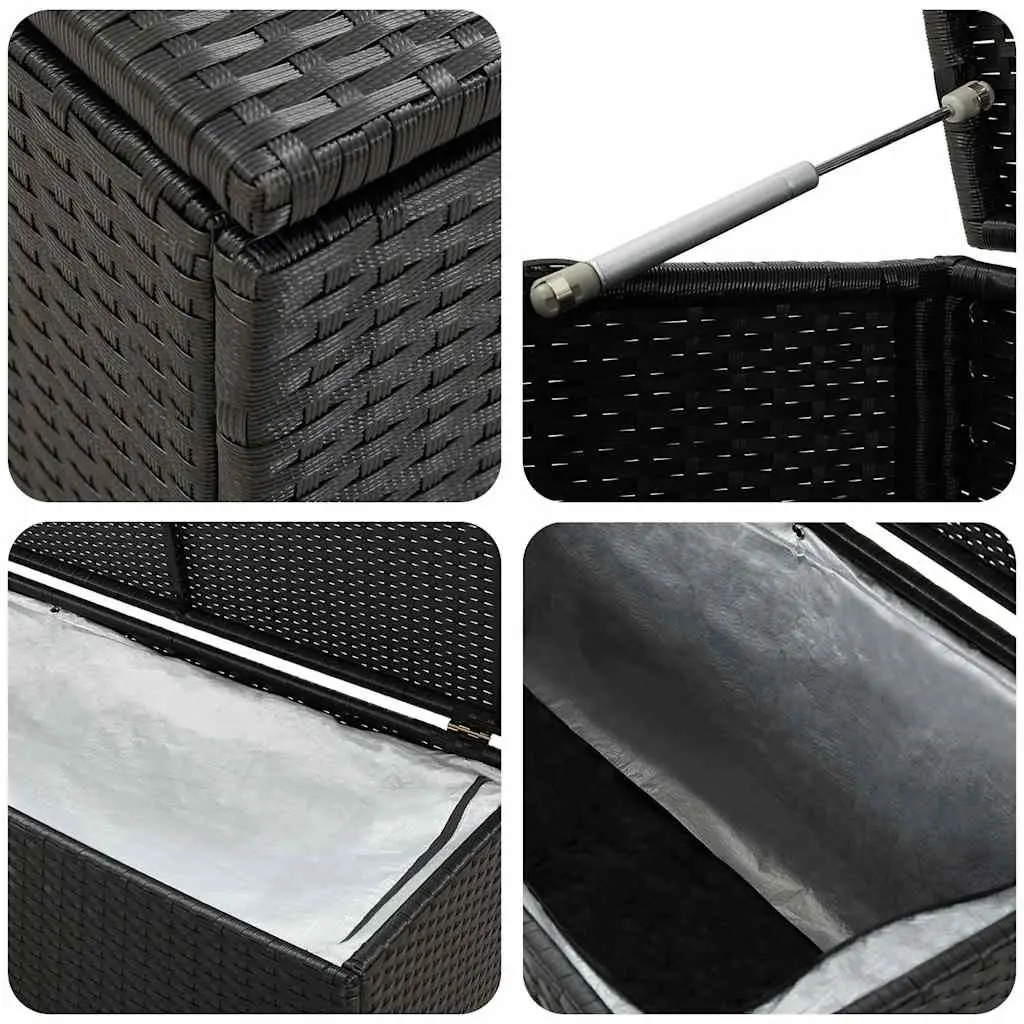 Outdoor Storage Box Poly Rattan 100x50x50cm Weather Resistant Black