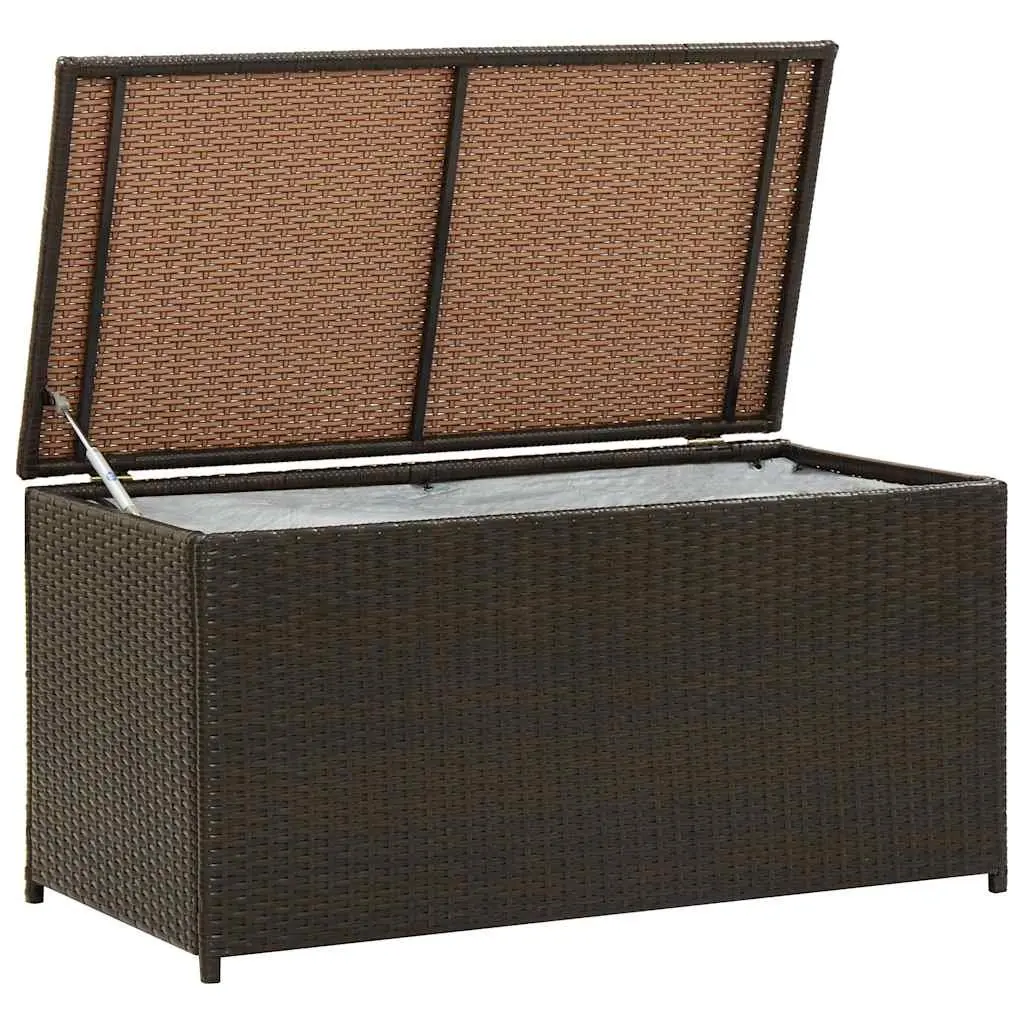 Garden Storage Box Poly Rattan Brown 100x50x50cm