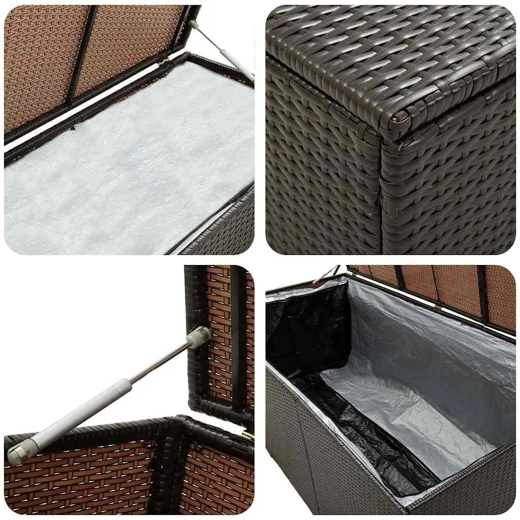 Garden Storage Box Poly Rattan Brown 100x50x50cm