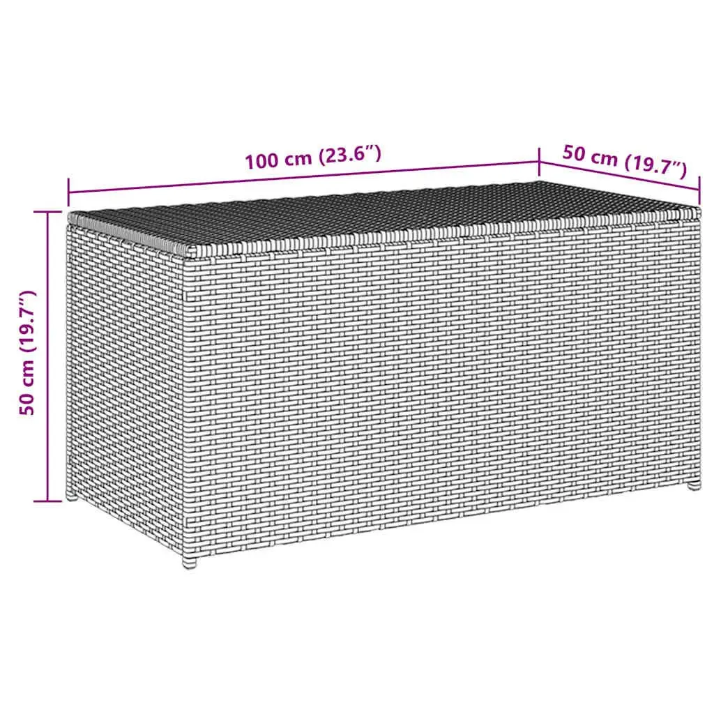 Garden Storage Box Poly Rattan Brown 100x50x50cm