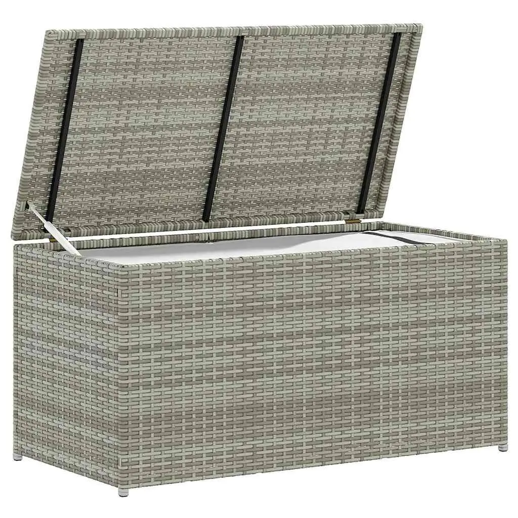Garden Storage Box Outdoor Poly Rattan Grey 100x50x50cm