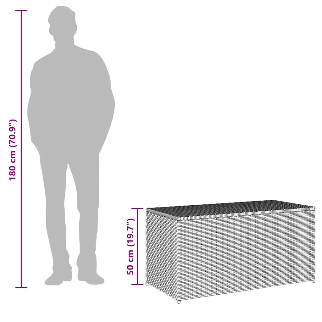 Garden Storage Box Outdoor Poly Rattan Grey 100x50x50cm
