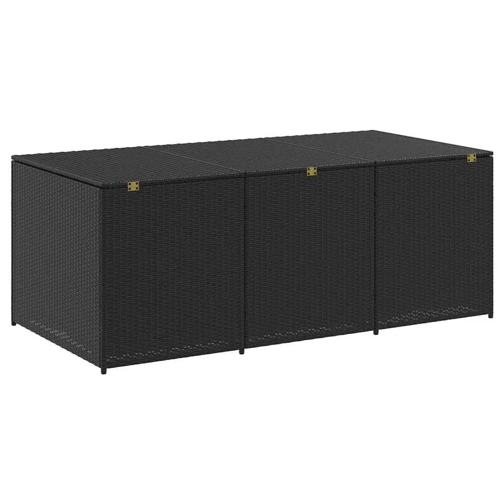 Garden Storage Box Outdoor Poly Rattan Patio Furniture Deck Chest Black