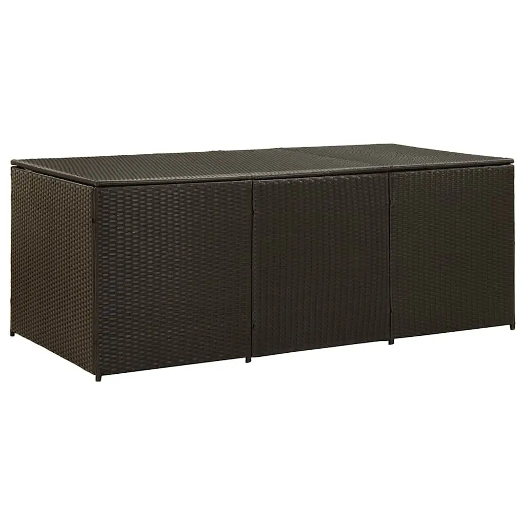 Garden Furniture Storage Box Brown Poly Rattan 180x90x70cm