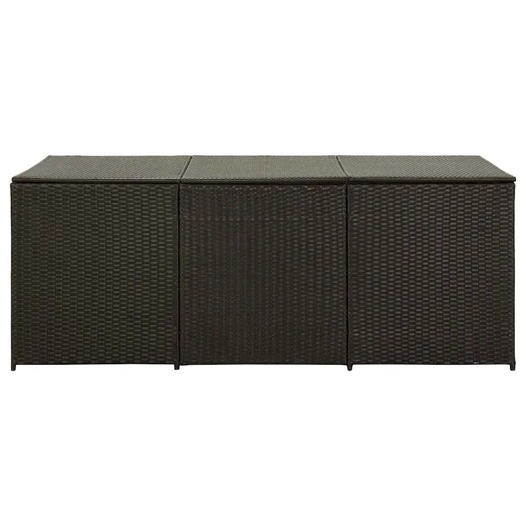 Garden Furniture Storage Box Brown Poly Rattan 180x90x70cm