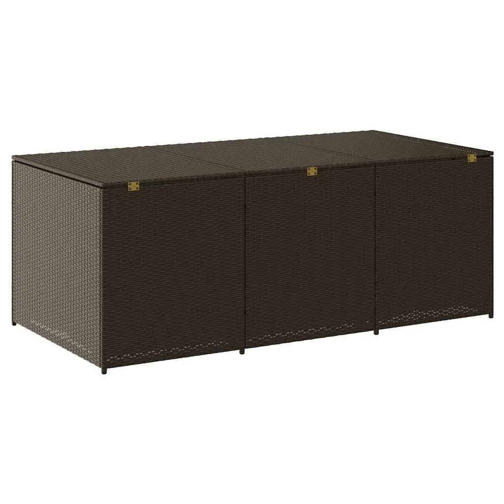Garden Furniture Storage Box Brown Poly Rattan 180x90x70cm