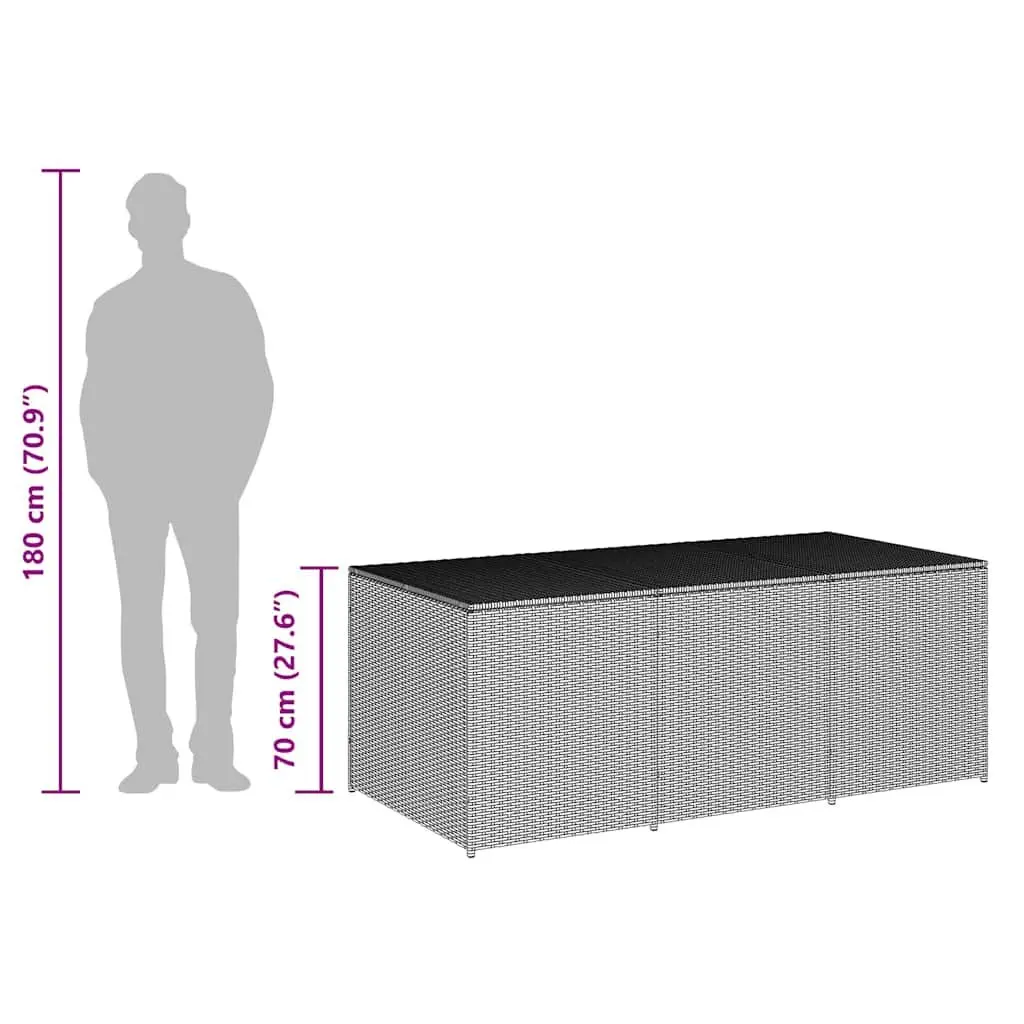 Garden Furniture Storage Box Brown Poly Rattan 180x90x70cm