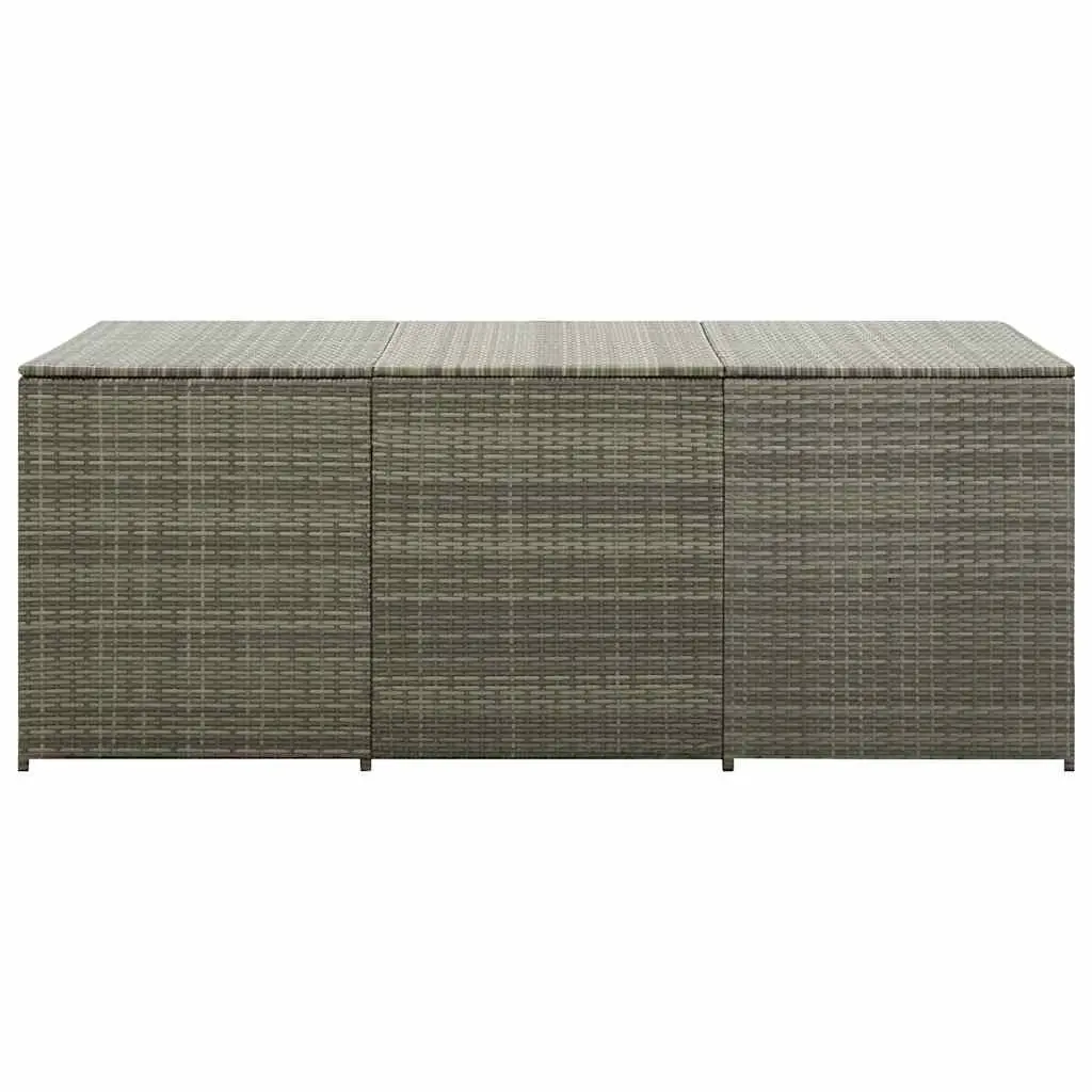 Outdoor Garden Storage Box Poly Rattan 180x90x70cm Grey Deck Container