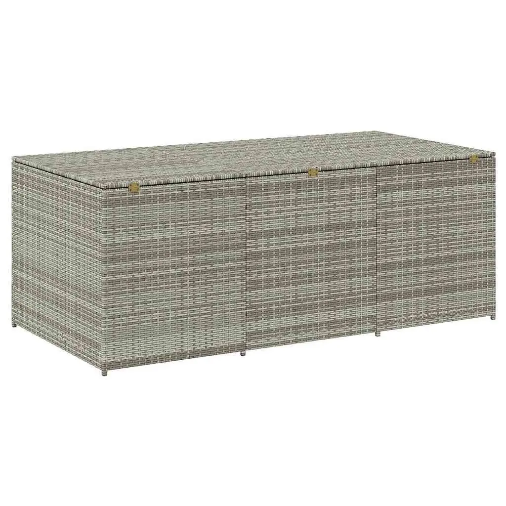 Outdoor Garden Storage Box Poly Rattan 180x90x70cm Grey Deck Container