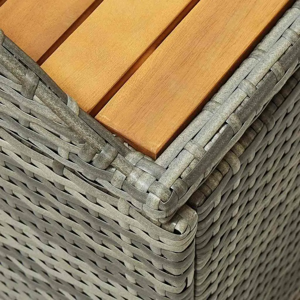 Outdoor Storage Bench Weather Resistant 120cm Poly Rattan Grey