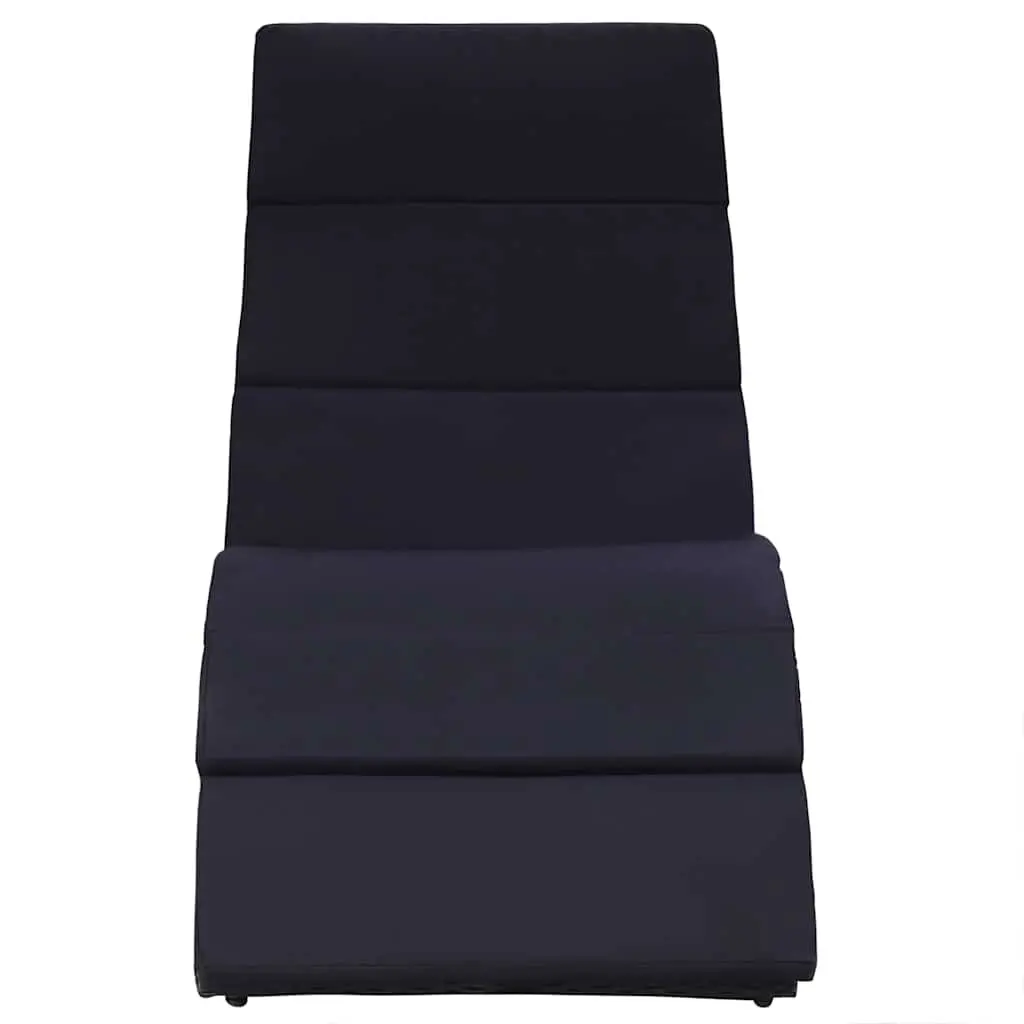 Sun Lounger Foldable Poly Rattan Outdoor Sunbed with Thick Cushion Grey