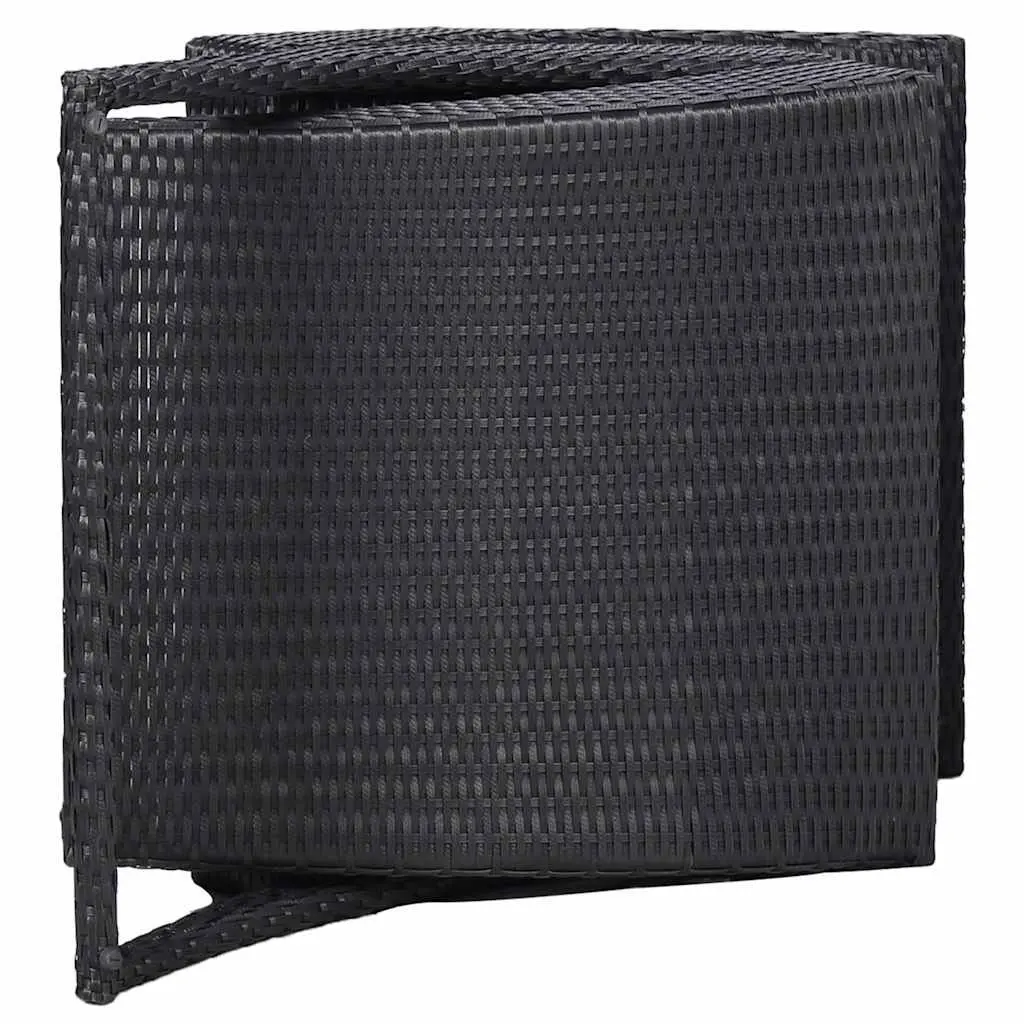 Sun Lounger Foldable Poly Rattan Outdoor Sunbed with Thick Cushion Grey