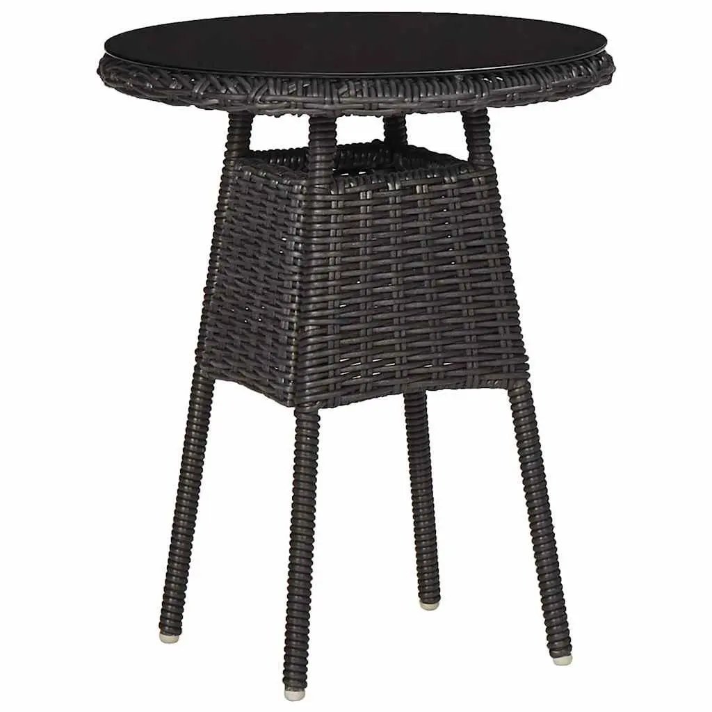 Outdoor Chairs Set 2 pcs with Tea Table Poly Rattan Garden Seating Black