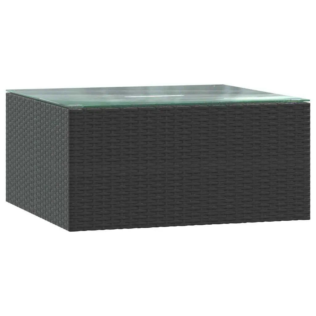 Modular Poly Rattan Outdoor Sofa Set 9 Piece Black Garden Lounge Set