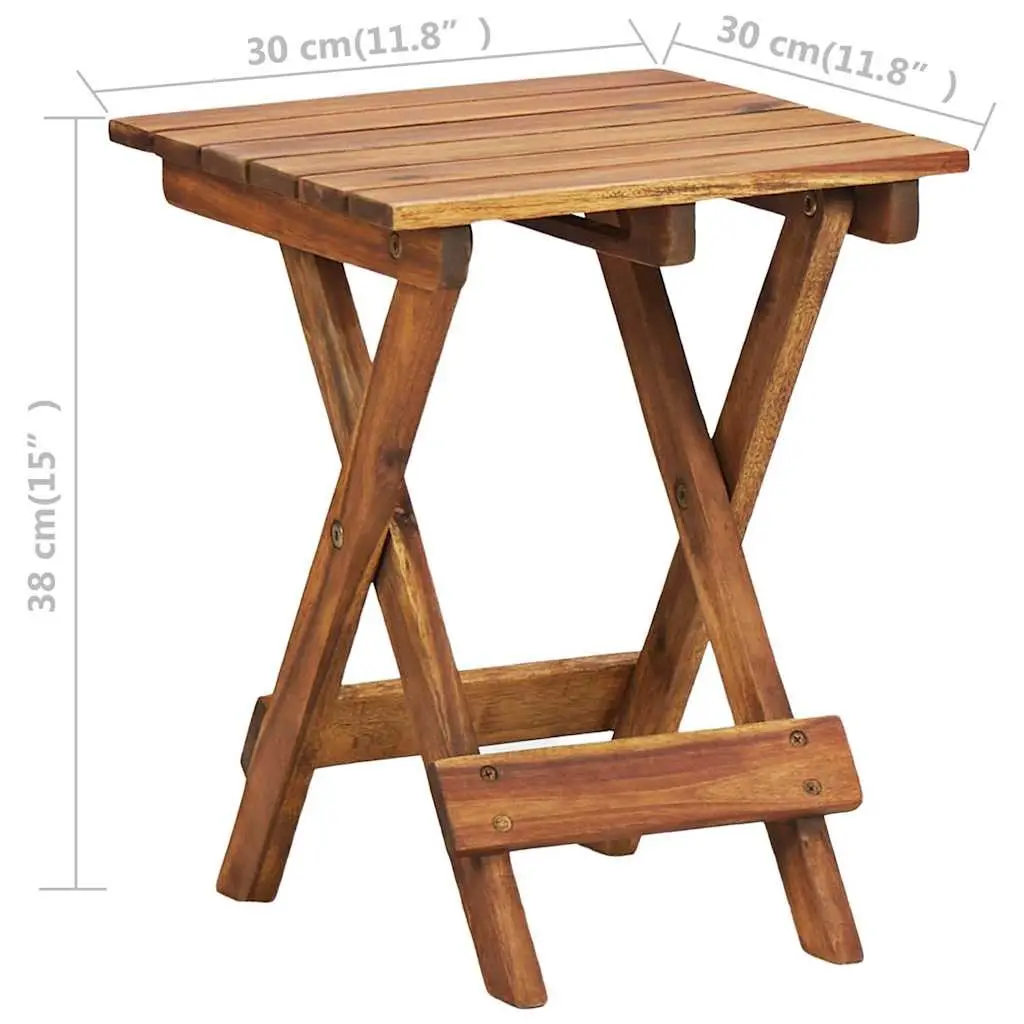 Plant Stand 30x30x38 cm Solid Acacia Wood Flower Display Folding Garden Indoor