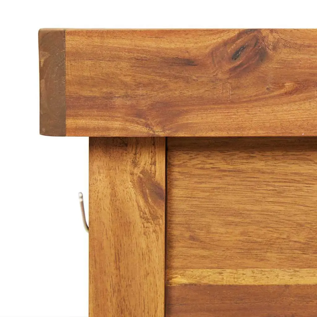 Garden Work Bench Solid Acacia Wood Zinc Top 1 Piece