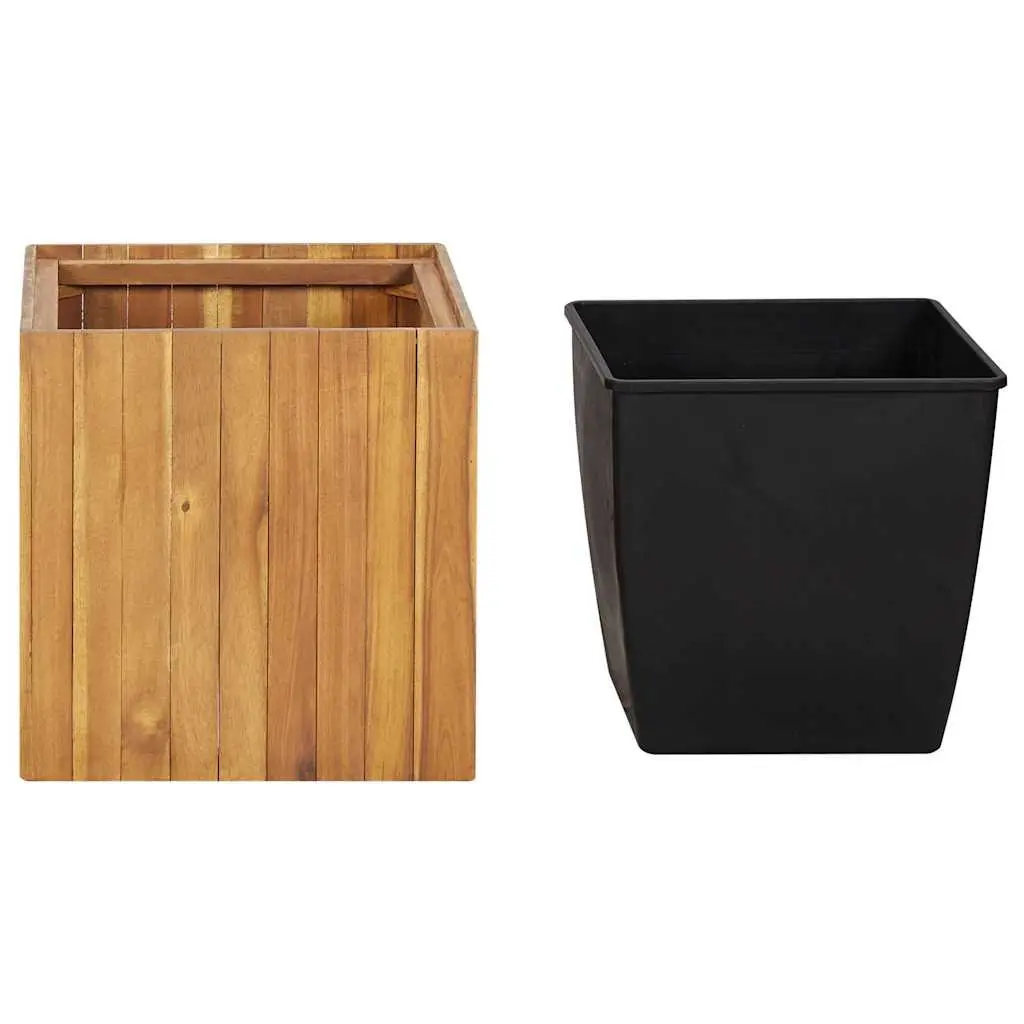 Garden Raised Bed Planter Pot Weather Resistant Acacia Wood 43.5x43.5x44 cm