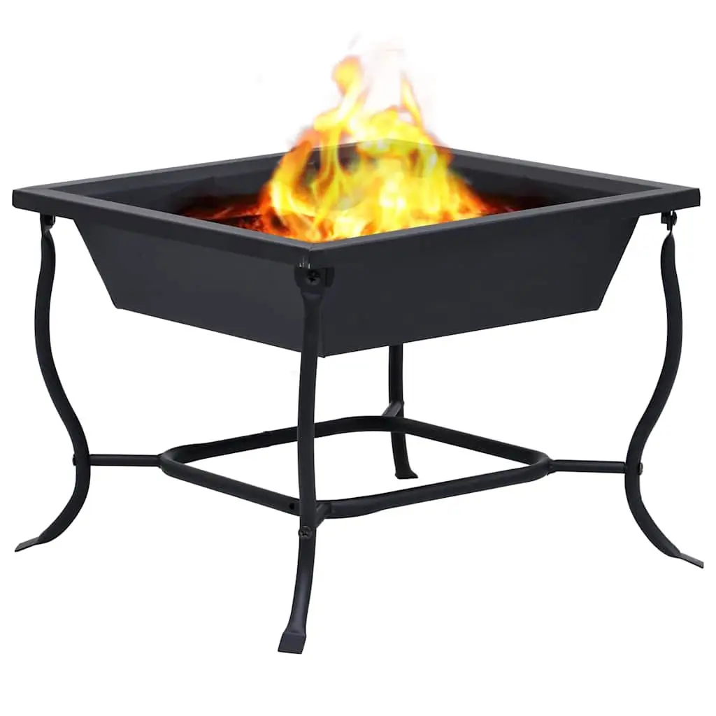 Fire Pit Black Garden Patio Heater Outdoor Wood Burner Steel Bowl Backyard Decor