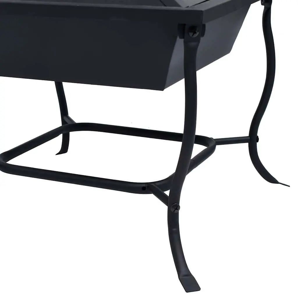 Fire Pit Black Garden Patio Heater Outdoor Wood Burner Steel Bowl Backyard Decor